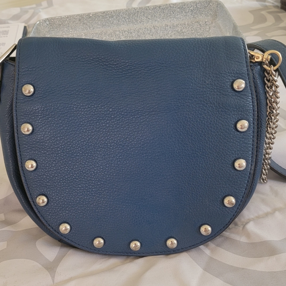 Rebecca Minkoff bag crossbody  studs leather blue silver